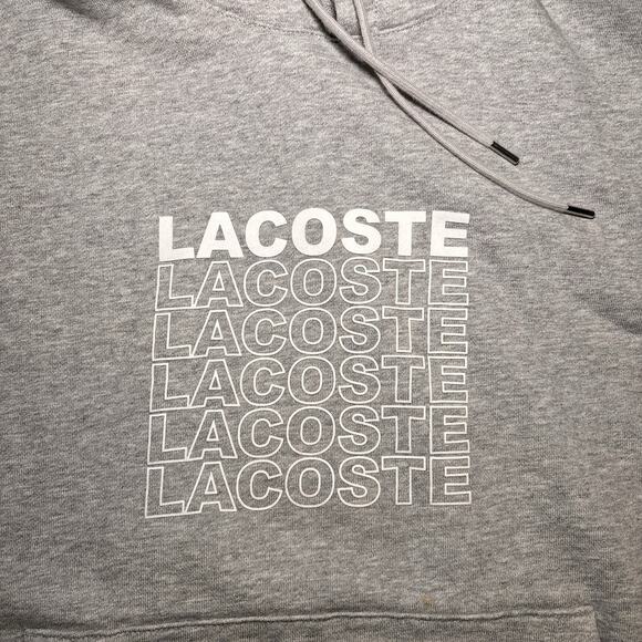 Lacoste Men’s Gray Pullover Hoodie Medium - Picture 2 of 5